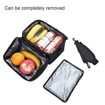 Insulated Lunch Bag Box Tote Cooler For Women Men Hot Cold Food Thermal - Blue.