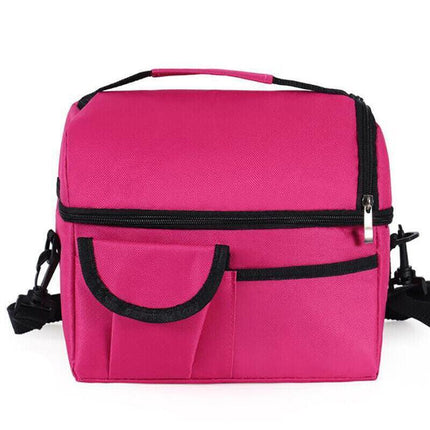 Insulated Lunch Bag Box Tote Cooler For Women Men Hot Cold Food Thermal - Blue.