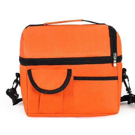 Insulated Lunch Bag Box Tote Cooler For Women Men Hot Cold Food Thermal - Blue.