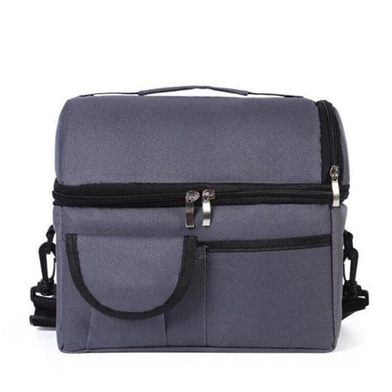 Insulated Lunch Bag Box Tote Cooler For Women Men Hot Cold Food Thermal - Blue.