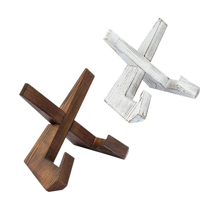 Wooden Plate Stand Rack Display Holder Wooden Support Desktop Reading Stand - White.