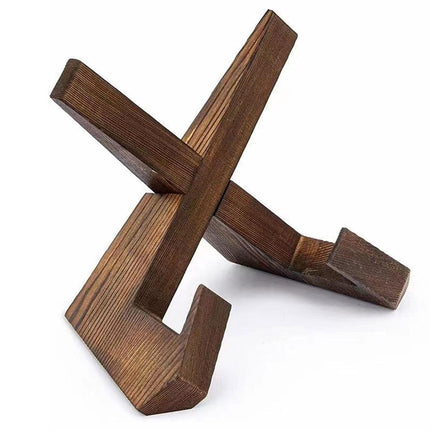 Wooden Plate Stand Rack Display Holder Wooden Support Desktop Reading Stand - White.