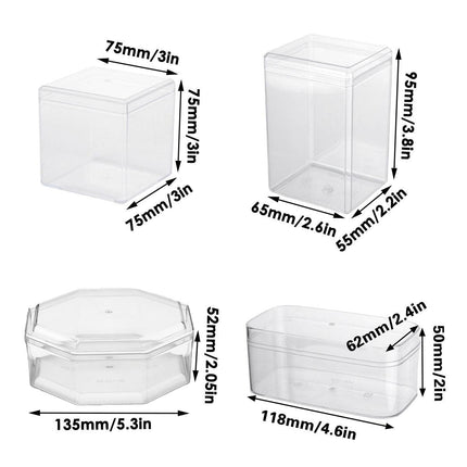 20pcs Transparent Biscuit Box Plastic Cake Box Pastry Dessert Storage Container - 7.5x7.5CM.