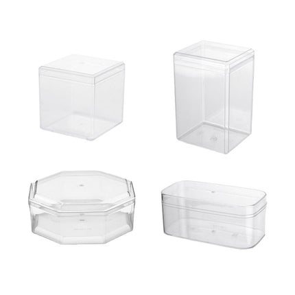 20pcs Transparent Biscuit Box Plastic Cake Box Pastry Dessert Storage Container - 5.5x9.5cm.