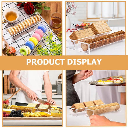 1PC Transparent Rectangular Biscuit Display Rack Food Dessert Wedding Cake Stand.