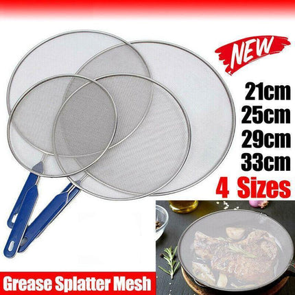 4Size Anti Splatter Guard Oil Net Splash Cover Pan Screen Kitchen Cooking Frying - 21CM.