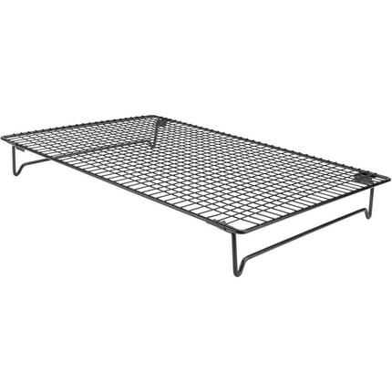 Collapsible Black Mesh Cake Cooling Rack Foldable Baking Tray for Kitchen Use.
