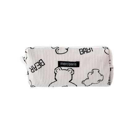 Large Capacity Pencil Case Organiser Bag Stationery Holder School Travel Pouch - Baby Bear.