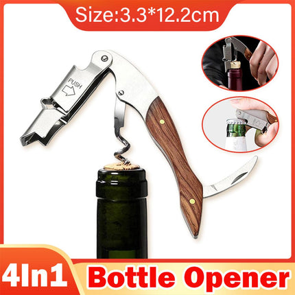 Multi Functional Wine Opener 4 In 1 Bottle Corkscrew Opener Wine Bar Tool Kit.