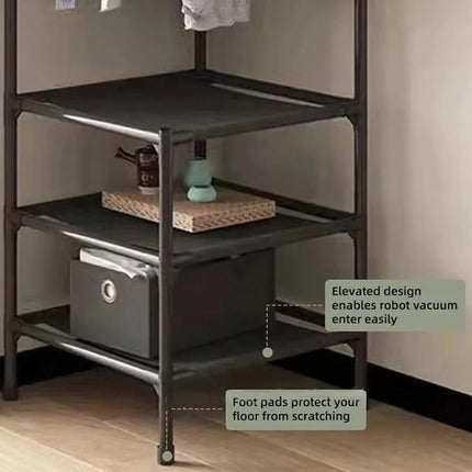 Floor Standing Corner Coat Rack Multifunctional Clothes Hanger Storage Organizer.