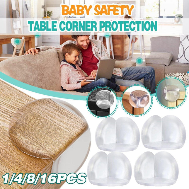 Transparent PVC Table Corner Guards Anti-Collision Protective Covers for Furniture - 4 PCS.