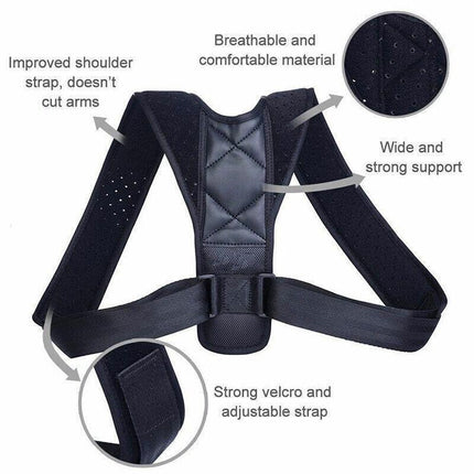 Posture Clavicle Support Corrector  Straight Shoulders Brace Strap Correct Au.