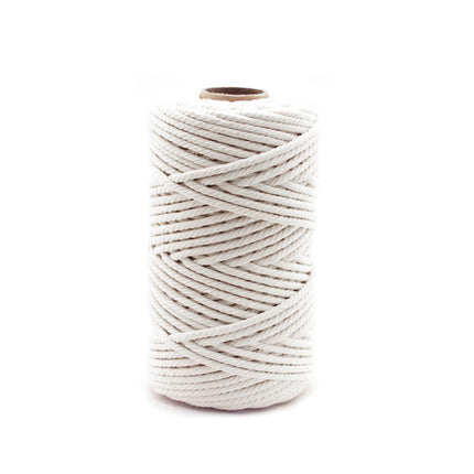 Cotton Rope Macrame Cord 1-12mm DIY Craft Tapestry Binding Decorative String - 6mm x 100m.