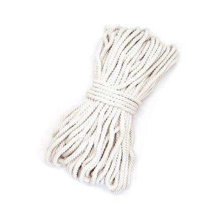 Cotton Rope Macrame Cord 1-12mm DIY Craft Tapestry Binding Decorative String - 6mm x 100m.