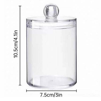 4PCS Transparent Cotton Swabs Makeup Remover Pad Storage Box Household Organizer.