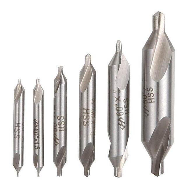 6Pcs Combined Center Drill Countersink Bit Lathe Mill Tackle Kit High Speed.