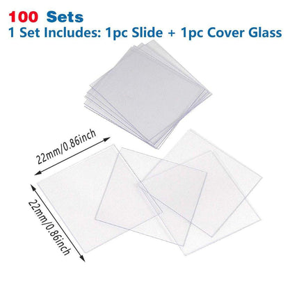 100set Microscope Slide Coverslips for Laboratory Use Glass Slides Research Tool.