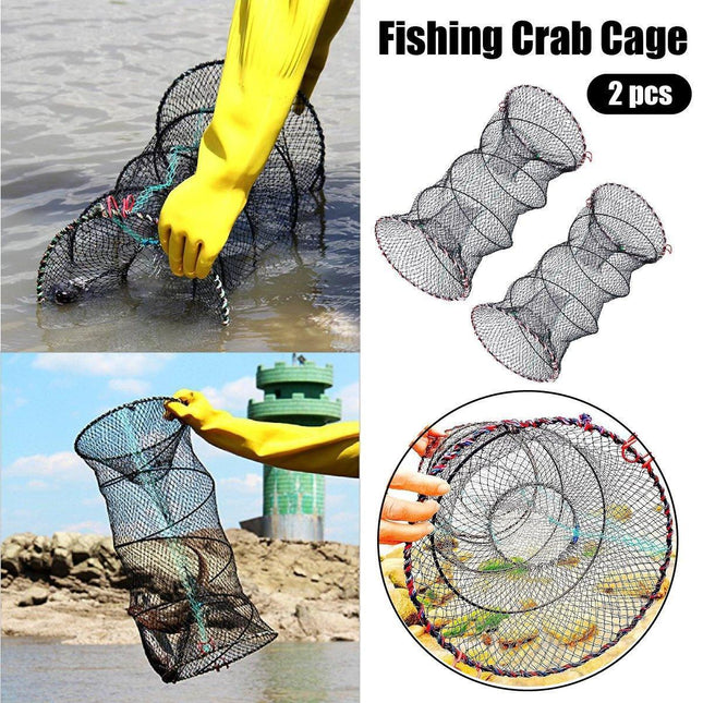 2PCS Shrimp Crab Lobster Fishing Net Fish Trap Cage for Carp Crucian Breeding.