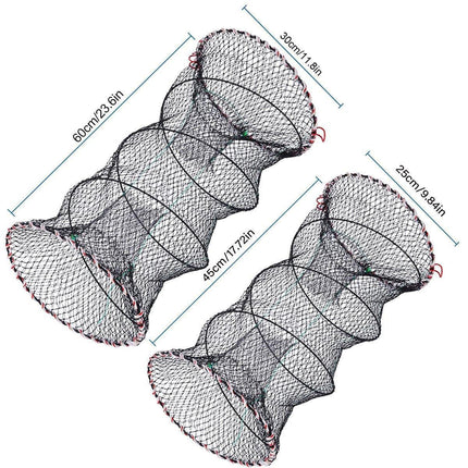 2PCS Shrimp Crab Lobster Fishing Net Fish Trap Cage for Carp Crucian Breeding.