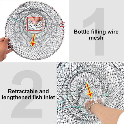 2PCS Shrimp Crab Lobster Fishing Net Fish Trap Cage for Carp Crucian Breeding.