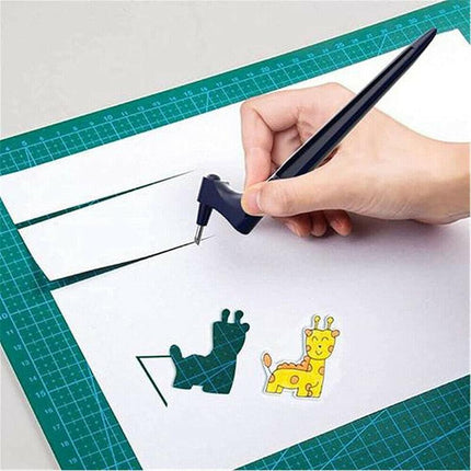 360-Degree Rotating Craft Cutting Tool with Precision Blade for Craft Art - Green.