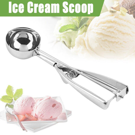 Stainless Steel Icecream Ice Cream Scoop Cookie Dough Mash Spoon Trigger 6Cm Dia.