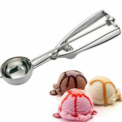 Stainless Steel Icecream Ice Cream Scoop Cookie Dough Mash Spoon Trigger 6Cm Dia.