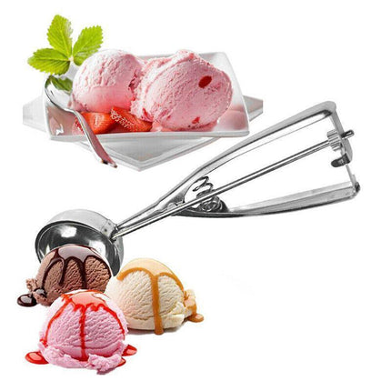 Stainless Steel Icecream Ice Cream Scoop Cookie Dough Mash Spoon Trigger 6Cm Dia.