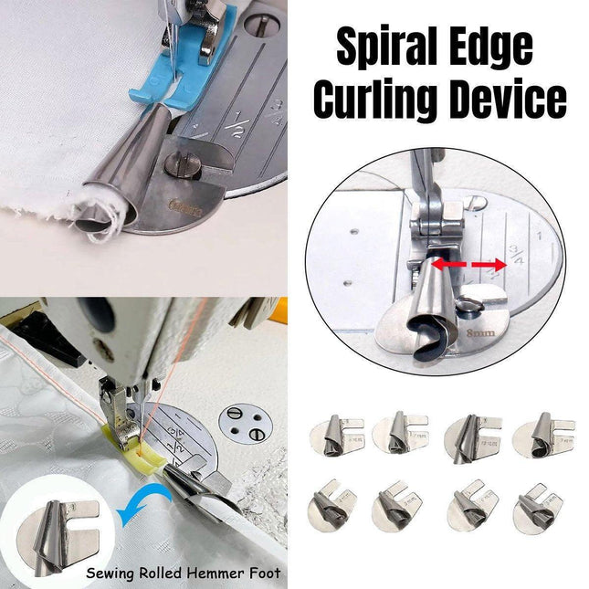 Household Sewing Machine Attachment Spiral Flanger Towel Fabric Puller Tool.