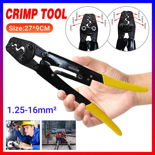 1.25-16mm² Wire Crimper Cable Plier Terminal Anderson Plug Lug Crimping Tool.
