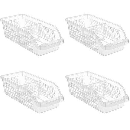 4pcs Refrigerator Storage Box Transparent Plastic Household Organizer Kitchen.
