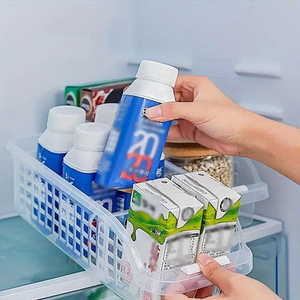 4pcs Refrigerator Storage Box Transparent Plastic Household Organizer Kitchen.