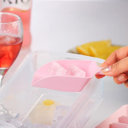 55 Grids Ice Cube Tray Mould With Lid And Storage Box Scoop Set Maker Ice Cube - Blue.