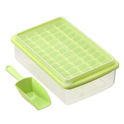 55 Grids Ice Cube Tray Mould With Lid And Storage Box Scoop Set Maker Ice Cube - Blue.