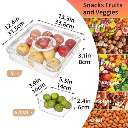 Portable Household Kitchen Refrigerator Storage Box Food Organizer Fresh Keeper - Black.