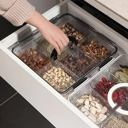 Portable Household Kitchen Refrigerator Storage Box Food Organizer Fresh Keeper - Black.
