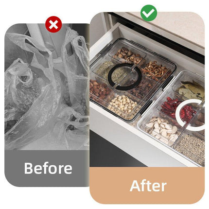 Portable Household Kitchen Refrigerator Storage Box Food Organizer Fresh Keeper - Black.
