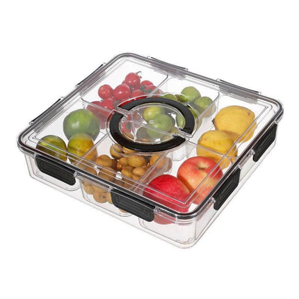 Portable Household Kitchen Refrigerator Storage Box Food Organizer Fresh Keeper - Black.