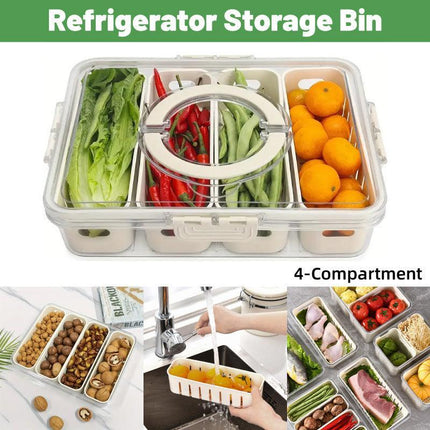 Refrigerator Crisper Storage Box Food Organizer Container for Kitchen Fridge.