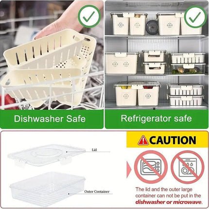 Refrigerator Crisper Storage Box Food Organizer Container for Kitchen Fridge.