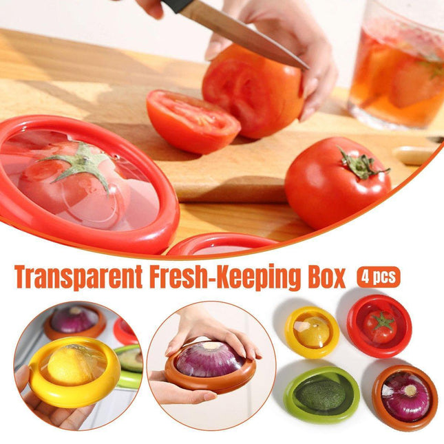 4PCS Vegetable Fruit Shaped Storage Saver Food Containers for Fridge Kitchen.