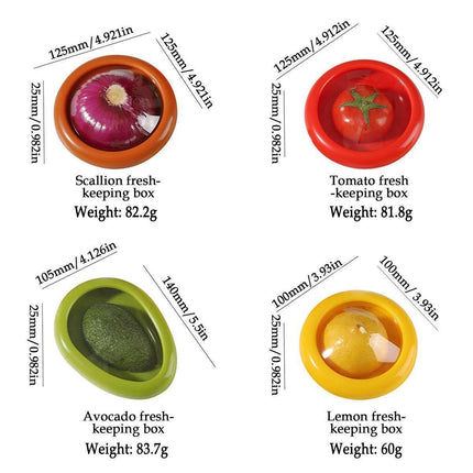 4PCS Vegetable Fruit Shaped Storage Saver Food Containers for Fridge Kitchen.