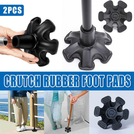 2PCS 19MM Non-Slip Rubber Foot Pads for Walking Cane Crutch Support Replacement.