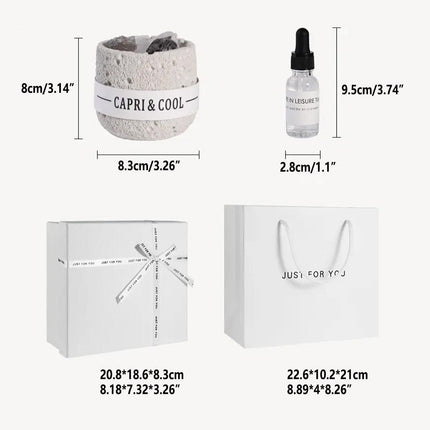 Crystal Stone Oil Diffuser Passive Aromatherapy Set White Natural Bedroom Decor - Blue Bellflower.