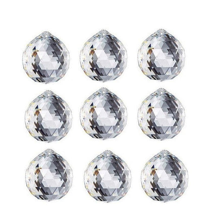 12Pcs 30mm Suncatcher Chandelier Clear Glass Prism Crystal Ball Pendant Set.