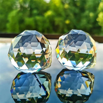 12Pcs 30mm Suncatcher Chandelier Clear Glass Prism Crystal Ball Pendant Set.
