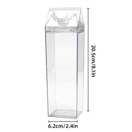 4pcs Large Capacity Square Mug Transparent Plastic Water Juice Drinking Cups.