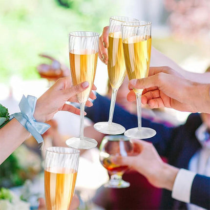 8pcs 180ml Plastic Champagne Glass Tall Wine Glass for Party Wedding Celebration.
