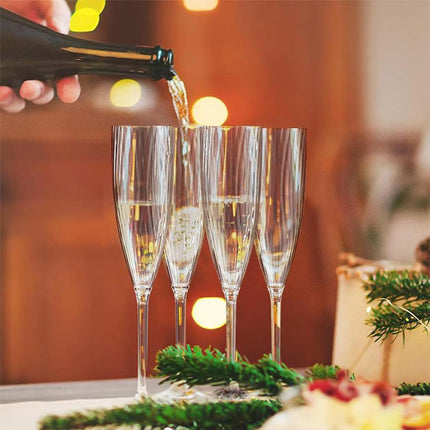 8pcs 180ml Plastic Champagne Glass Tall Wine Glass for Party Wedding Celebration.