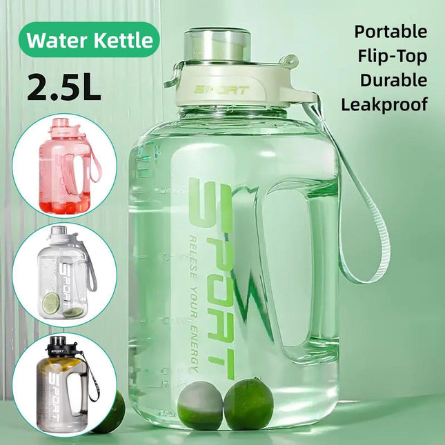 Large Capacity Water Cup Fitness Sports Water Bottle for Gym Outdoor Activities - Black.